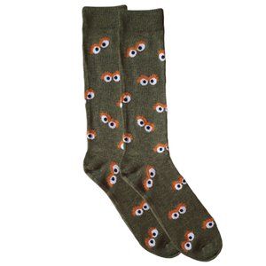 Sesame Street Muppet Oscar Grouch Crew Socks Pair